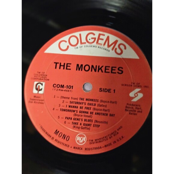 THE MONKEES self titled classic early Rock LP on Colgems COM-101 RE 1966 Used - Picture 13 of 13